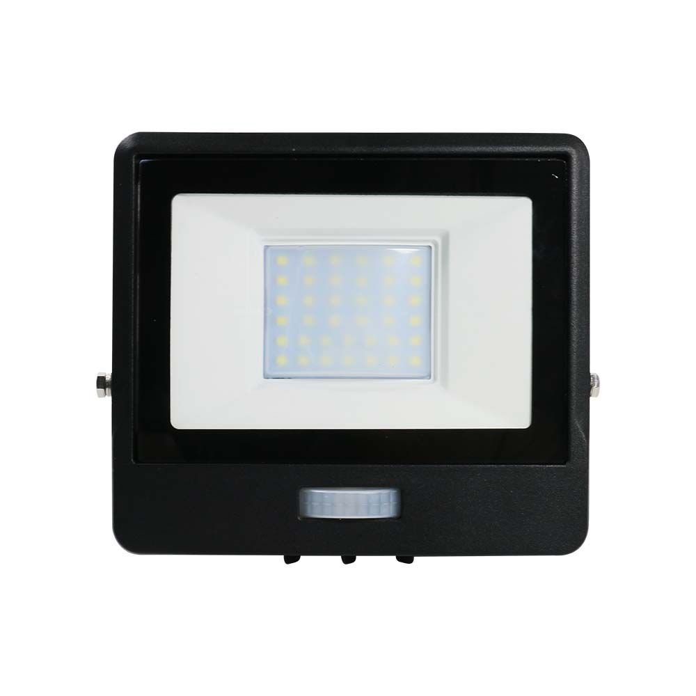 30W Proiector LED cu Senzor PIR Cip SAMSUNG Corp Negru 3000K