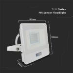 20W Proiector LED cu Senzor PIR Cip SAMSUNG Corp Alb 4000K 1M Cable - Image 4