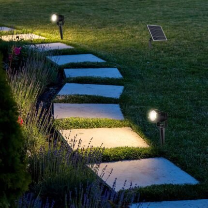 3*1.2W LED Solar Spike Corp Negru 3000K IP65