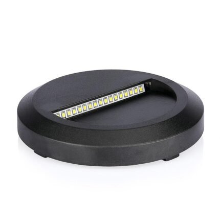 2W LED Lumină pentru Treaptă Corp Negru Rotund 4000K