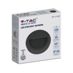 2W LED Lumină pentru Treaptă Corp Negru Rotund 4000K - Image 4