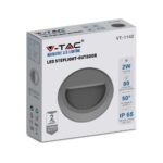 2W LED Lumină pentru Treaptă Corp Gri Rotund 3000K - Image 4
