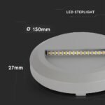 2W LED Lumină pentru Treaptă Corp Gri Rotund 3000K - Image 5