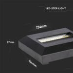 2W LED Lumină pentru Treaptă Corp Negru Pătrat 3000K - Image 4