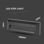 3W LED Lumină pentru Treaptă Corp Negru Dreptunghiular 4000K - Image 4