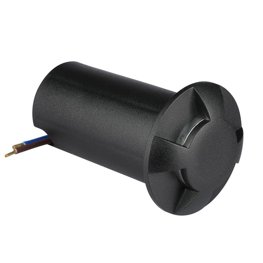 1W LED Lumină pentru Treaptă Negru 4Direcții 3000K
