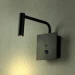 3W LED Lumină pentru Noptieră cu Întrerupător & Port USB Negru 3000K - Image 2