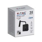 3W LED Lumină pentru Noptieră cu Întrerupător & Port USB Negru 3000K - Image 4