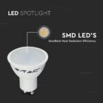 Spot LED 4.5W GU10 SMD Plastic Alb Aspect Lăptos 4000K - Image 4