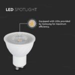 LED Spotlight Cip SAMSUNG GU10 6W Plastic Lentilă 110° Dimabil 6400K - Image 4