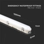 Lampă LED Rezistenta la Apă 1200mm 36W 4000K cu Chit de Emergenta PC/PC SS Clip 120lm/W - Image 4