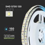 Bandă LED SMD5730 120 LEDs High Lumen 3000K IP20 20W/M - Image 5
