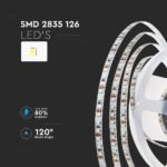 Bandă LED SMD2835 126 LEDs 24V IP20 3000K 137 lm/W 5M - Image 4