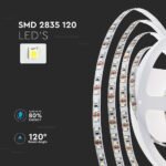 Bandă LED SMD2835 120 LEDs 24V IP20 3000K PCB dublu 10m - Image 3