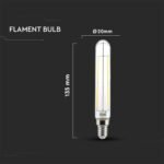 Bec LED 4W E14 T20 Filament Sticlă Clară 3000K - Image 3