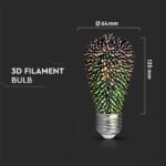 Bec LED 3W Filament E27 ST64 3000K 3D - Image 3
