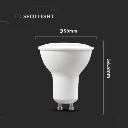 Spot LED 4.5W GU10 SMD Plastic Alb Aspect Lăptos 6500K 6buc/set