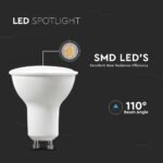 Spot LED 4.5W GU10 SMD Plastic Alb Aspect Lăptos 6500K 6buc/set - Image 2