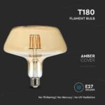 Bec LED 8W Filament E27 T180 Amber Cover 1800K - Image 5