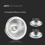 LED Spot AR111 20W Reflector Interschimbabil 40`D/20`D Silver 4000K - Image 4