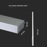 LED Lampă Lineară Cip SAMSUNG 40W Suspendată Corp Argintiu 4000K 1200x35x67mm - Image 5