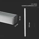 Lampă Lineară LED Cip SAMSUNG 40W Suspendată Corp Argintiu 4000K 1200x50x65mm - Image 4