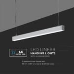 Lampă Lineară LED Cip SAMSUNG 40W Suspendată Corp Argintiu 4000K 1200x50x65mm - Image 5