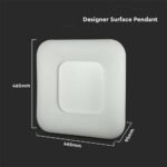 40W Pendul Pătrat Culoare Interschimbabilă D:460*460*95 Dimabil Alb - Image 5