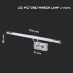 8W LED Lampă de Tablou/Oglindă Crom 3000K ф500мм - Image 4