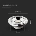 Spot LED AR111 Încastrat 12W 12V G53 3000K 40` - Image 3