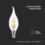 Bec LED 4W Filament E14 Clear Cover Lumâmare Flame 3000K - Image 4