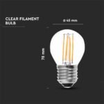 Bec LED 4W Filament E27 G45 3000K - Image 3