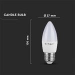 Bec LED 4.5W E27 Lumânare 3000K - Image 4