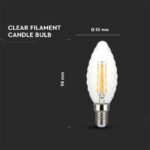 Bec LED 4W Filament E14 Lumânare Răsucit Dimabil 3000K - Image 3