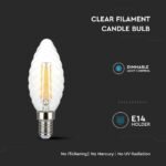Bec LED 4W Filament E14 Lumânare Răsucit Dimabil 3000K - Image 4