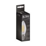 Bec LED 4W Filament E14 Clear Cover Lumâmare 6500K