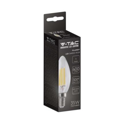 Bec LED 4W Filament E14 Clear Cover Lumâmare 6500K
