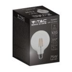 Bec LED 10W Filament  E27 G125 Clear Cover  6500K   - Image 2