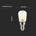 Bec LED 2W Filament E14 ST26 3000K - Image 3