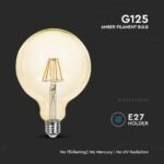 Bec LED 4W Filament E27 G125 Amber 2200K - Image 5
