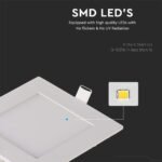6W LED Panel Premium Downlight Pătrat 6400K           - Image 4