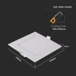 12W LED Panel Premium Downlight Pătrat 6400K           - Image 2