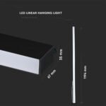 LED Lampă Lineară Cip SAMSUNG 40W Suspendată Corp Negru 6400K 1200x35x67mm - Image 3