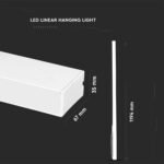 LED Lampă Lineară Cip SAMSUNG 40W Suspendată Corp Alb 6400K 1200x35x67mm - Image 4