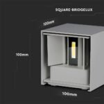 5W Lampă de Perete Cip Bridglux Corp Gri Pătrat IP65 3000K - Image 4