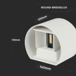 5W Lampă de Perete cu Cip Bridglux Corp Alb Rotund IP65 3000K - Image 4