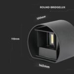 6W Lampă de Perete Cip Bridglux Corp Negru Rotund IP65 4000K - Image 4