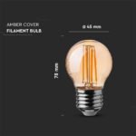 Bec LED 4W Filament E27 G45 Amber Cover 2200K - Image 3