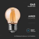 Bec LED 4W Filament E27 G45 Amber Cover 2200K - Image 4