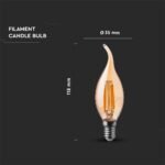 Bec LED 4W Filament E14 Amber Cover Lumâmare 2200K - Image 3